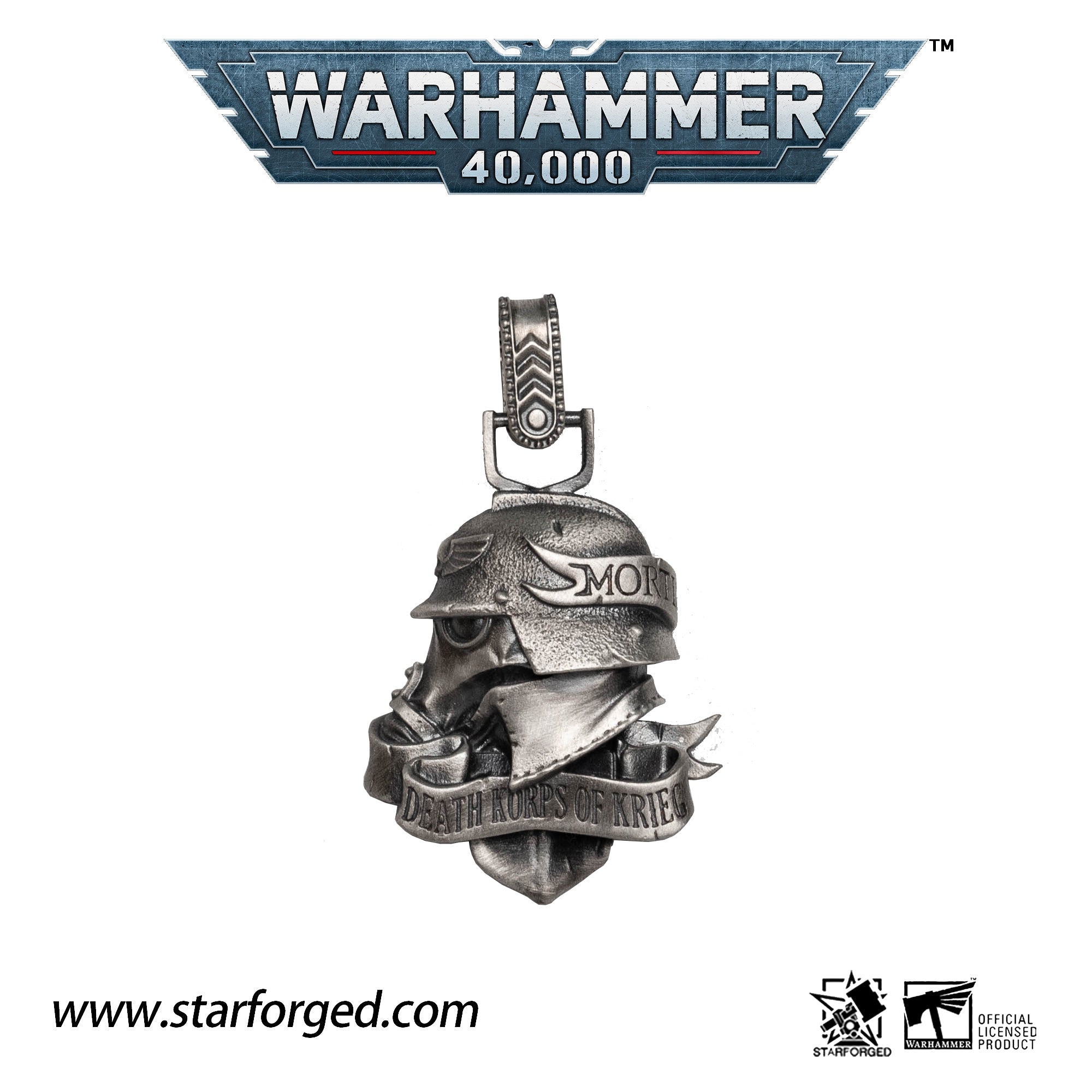 Warhammer 40K Astra Militarum Death Korps of Krieg Memento Mori Pendant  by Starforged